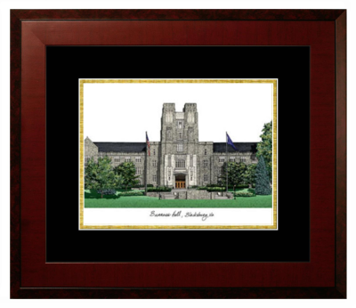 Virginia Polytechnic Institute and State University College of Engineering Lithograph Only Frame in Honors Mahogany with Black & Gold Mats