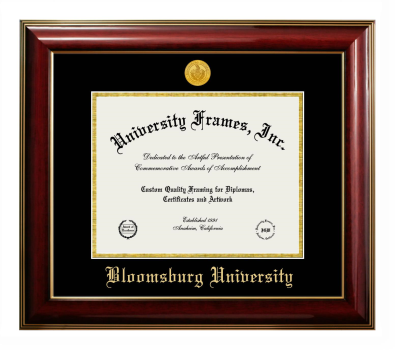 Bloomsburg University Diploma Frame in Classic Mahogany with Gold Trim with Black & Gold Mats for document: 8 1/2"h x 11"w  