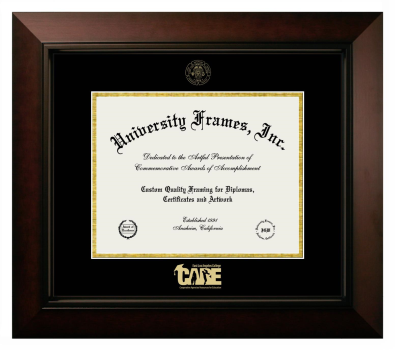 East Los Angeles College CARE Diploma Frame in Legacy Black Cherry with Black & Gold Mats for document: 8 1/2"h x 11"w  